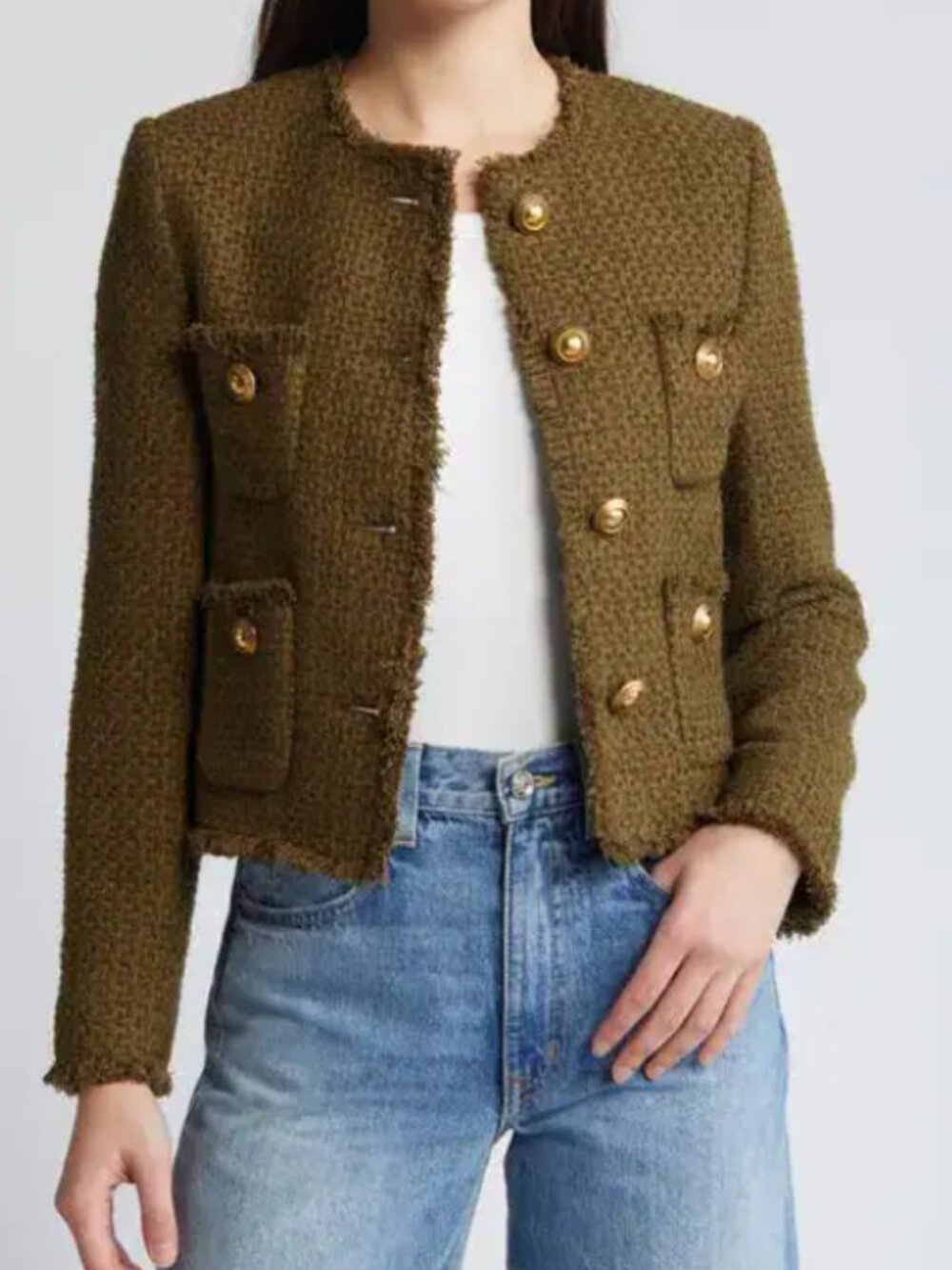 Mango Wintour Tweed Jacket Size XL